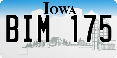 IA license plate BIM175