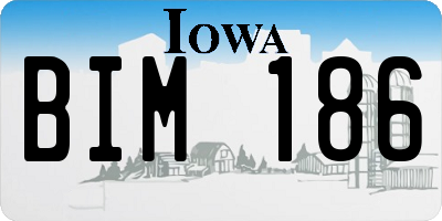 IA license plate BIM186