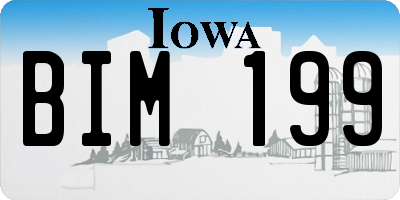 IA license plate BIM199