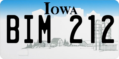 IA license plate BIM212