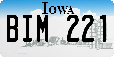 IA license plate BIM221