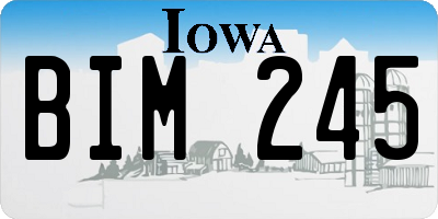 IA license plate BIM245