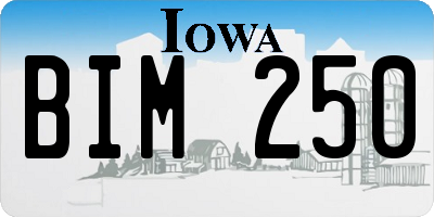 IA license plate BIM250
