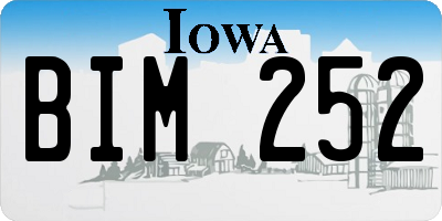 IA license plate BIM252