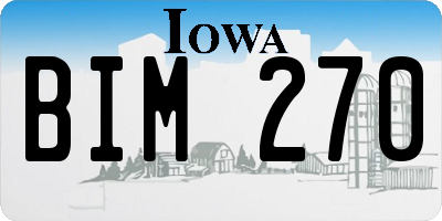 IA license plate BIM270