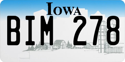 IA license plate BIM278