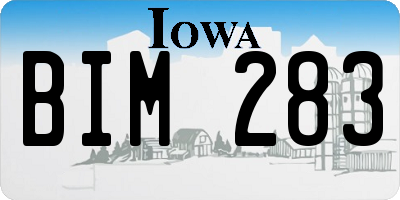 IA license plate BIM283