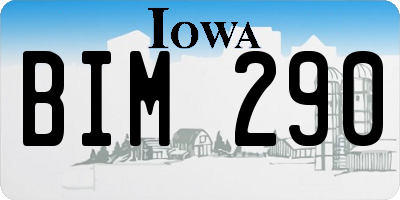 IA license plate BIM290