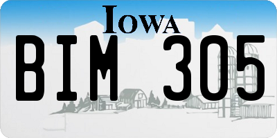 IA license plate BIM305