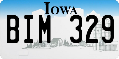 IA license plate BIM329