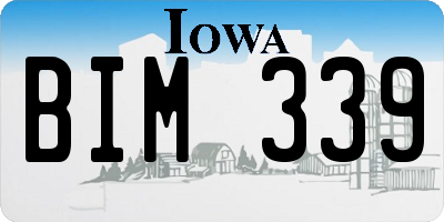 IA license plate BIM339