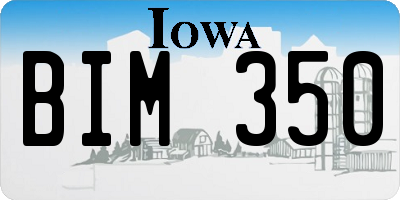 IA license plate BIM350