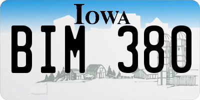 IA license plate BIM380