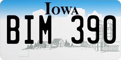 IA license plate BIM390