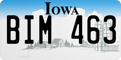 IA license plate BIM463