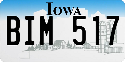 IA license plate BIM517