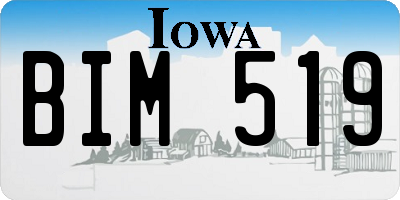 IA license plate BIM519