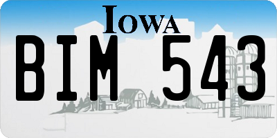 IA license plate BIM543