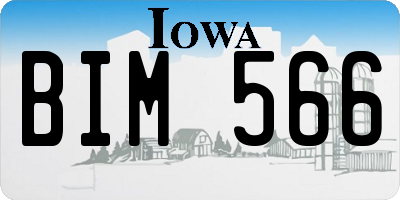 IA license plate BIM566