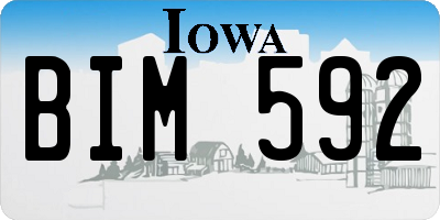 IA license plate BIM592
