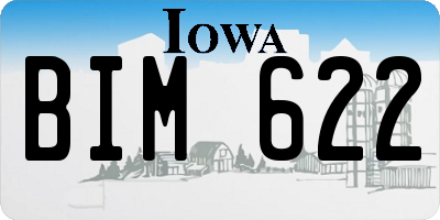 IA license plate BIM622