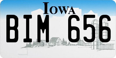 IA license plate BIM656