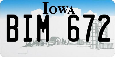 IA license plate BIM672