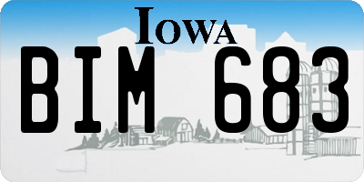 IA license plate BIM683