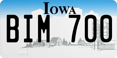 IA license plate BIM700