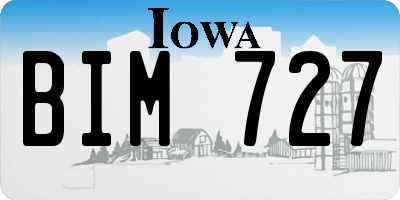IA license plate BIM727