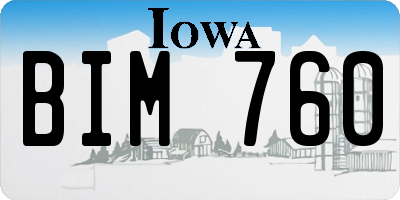 IA license plate BIM760