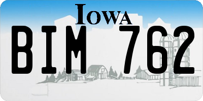 IA license plate BIM762