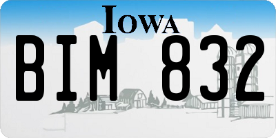 IA license plate BIM832