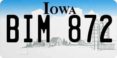 IA license plate BIM872