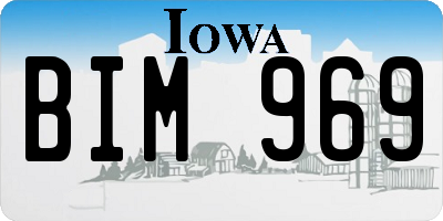 IA license plate BIM969