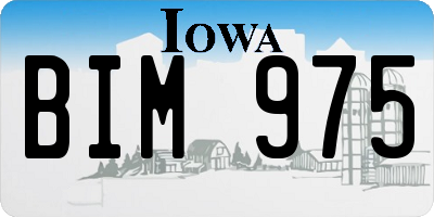 IA license plate BIM975