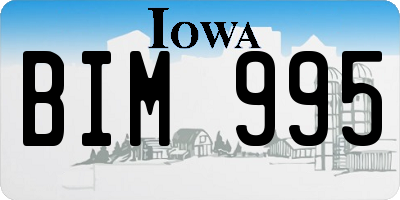 IA license plate BIM995