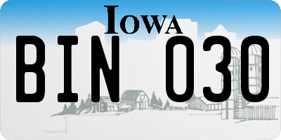 IA license plate BIN030