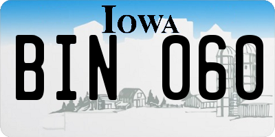IA license plate BIN060