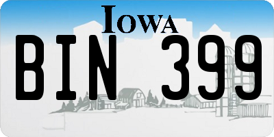 IA license plate BIN399