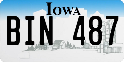 IA license plate BIN487