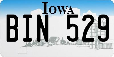 IA license plate BIN529