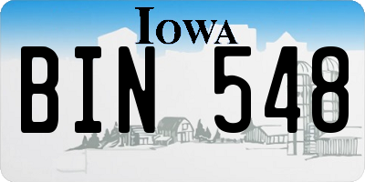 IA license plate BIN548