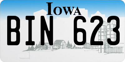 IA license plate BIN623