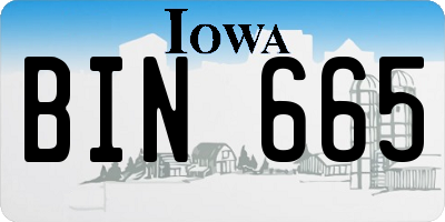 IA license plate BIN665