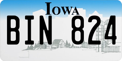IA license plate BIN824