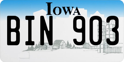 IA license plate BIN903