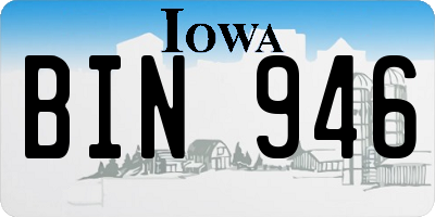 IA license plate BIN946