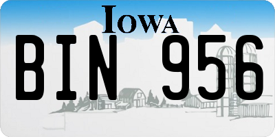 IA license plate BIN956
