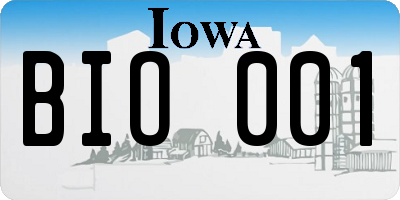 IA license plate BIO001